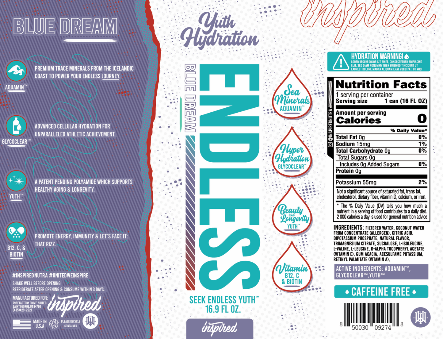 Endless Yuth Hydration - Blue Dream - Case of 12