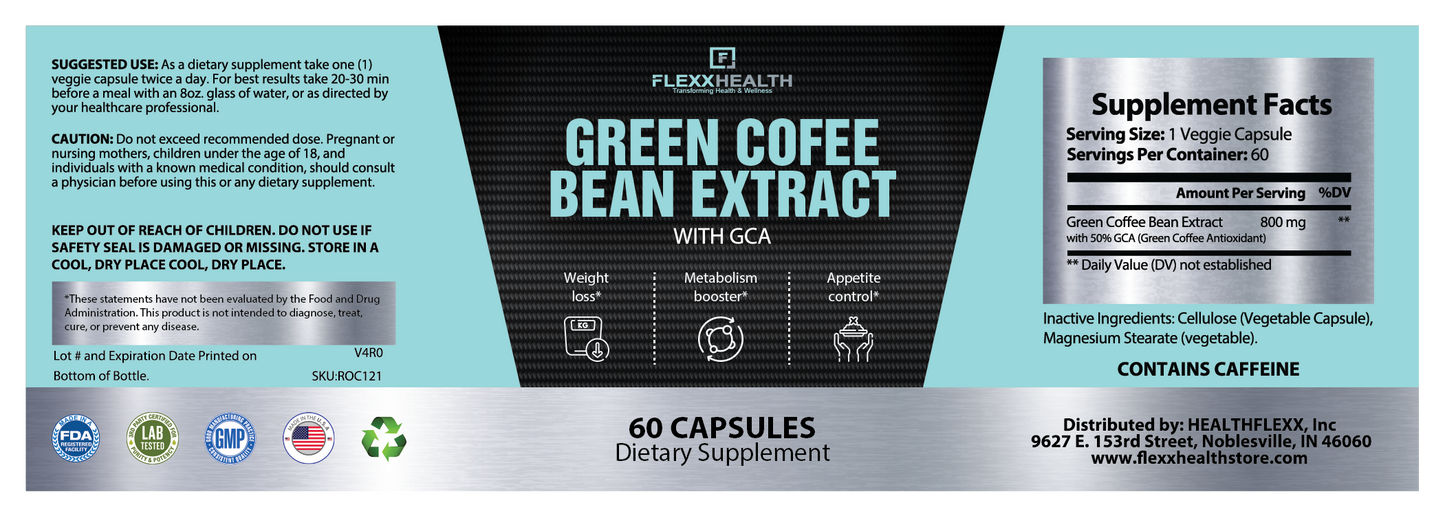 GREEN COFFEE BEAN EXTRACT w/ GCA by FLEXX HEALTH™