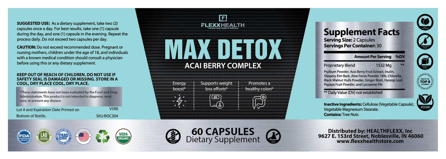 MAX DETOX w/ ACAI BERRY by FLEXX HEALTH™